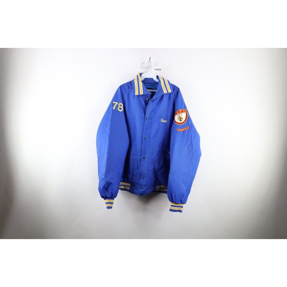 Vintage Jackets & Coats Vtg 8s Mens 2xl Spell Out North Dakota Rolla Fire Department Bomber